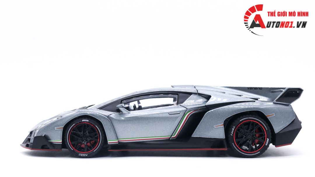 Mô hình xe Lamborghini Veneno có đèn 1:24 Chezhi OT094