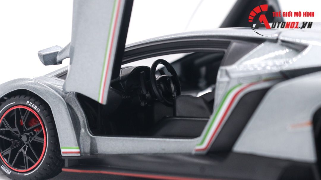 Mô hình xe Lamborghini Veneno có đèn 1:24 Chezhi OT094