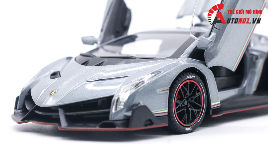 Mô hình xe Lamborghini Veneno có đèn 1:24 Chezhi OT094