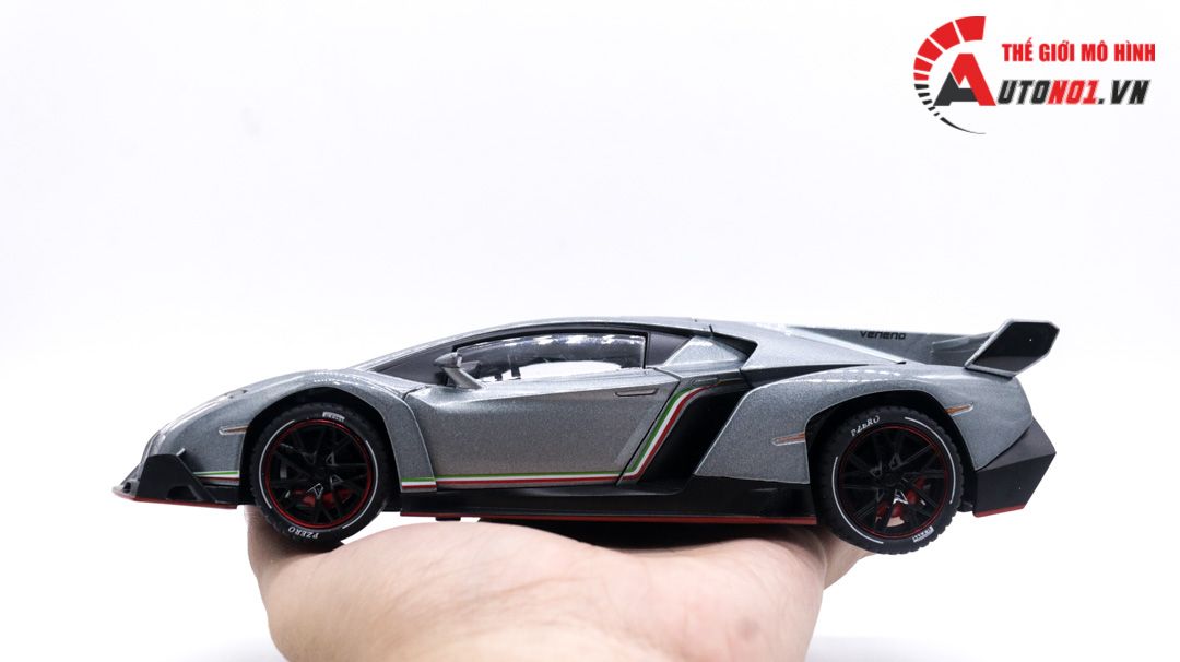 Mô hình xe Lamborghini Veneno có đèn 1:24 Chezhi OT094