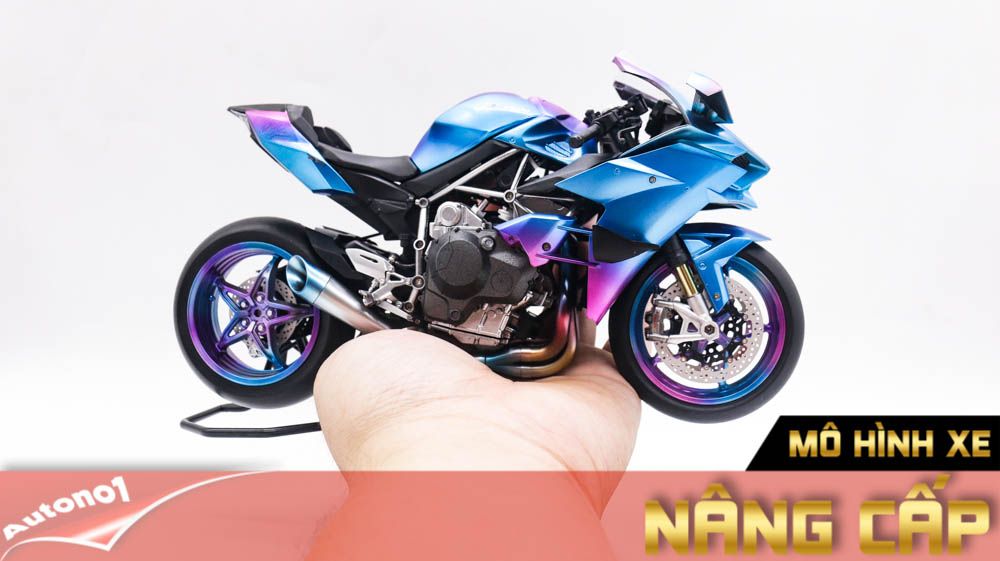 Mô hình xe cao cấp Kawasaki H2r Custom Chameleon Color 1:9 Meng D230J