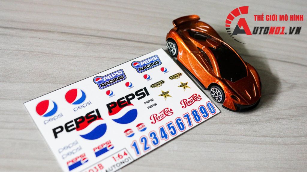 DECAL NƯỚC DECAL NƯỚC HÃNG PEPSI 1:64 AUTONO1 DC503B