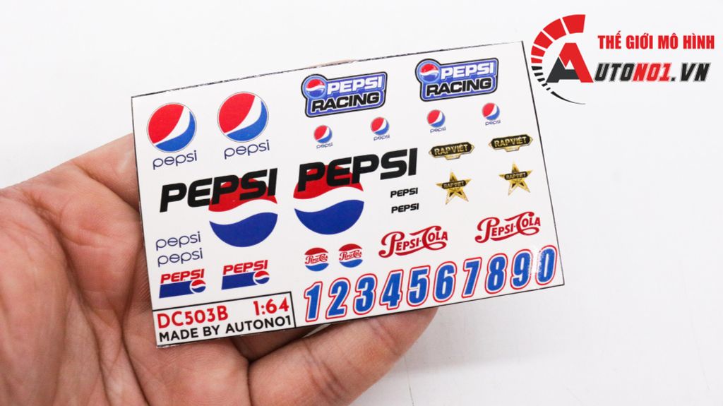 DECAL NƯỚC DECAL NƯỚC HÃNG PEPSI 1:64 AUTONO1 DC503B