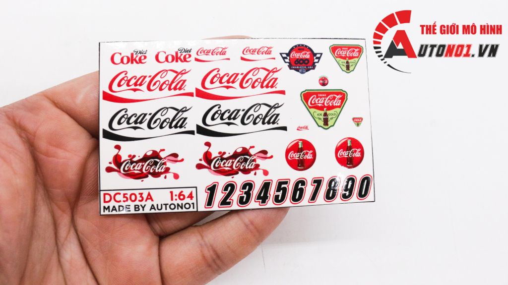 DECAL NƯỚC DECAL NƯỚC HÃNG COCA COLA 1:64 AUTONO1 DC503A