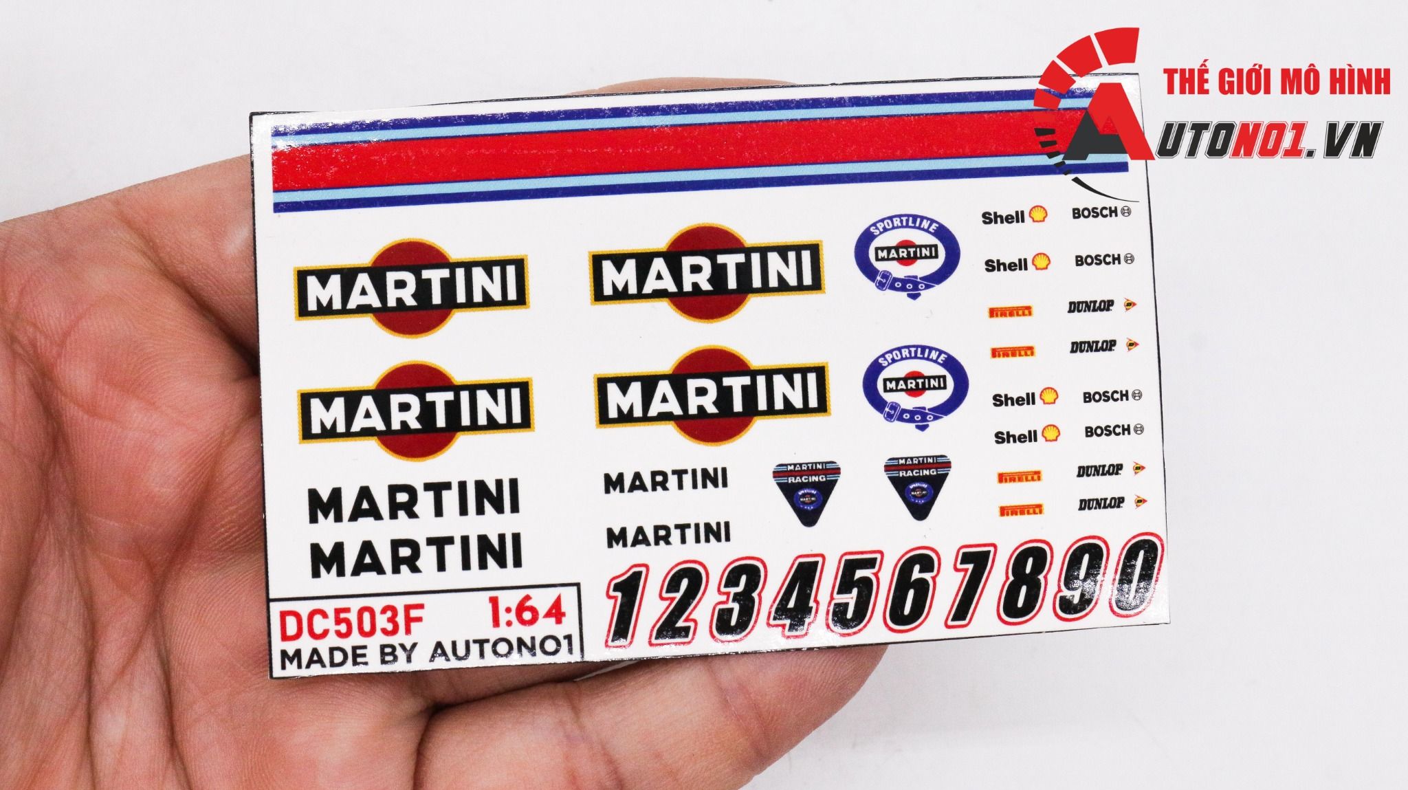  Decal nước độ Martini racing dán mọi nền màu cho xe mô hình tỉ lệ 1:64 DC503 