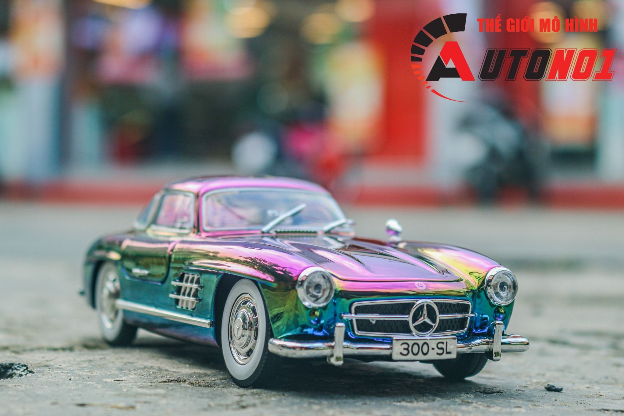 Mô hình xe Mercedes - Benz 300SL full open - có âm thanh - đèn - đánh lái tỉ lệ 1:24 Jinlifiang OT24023