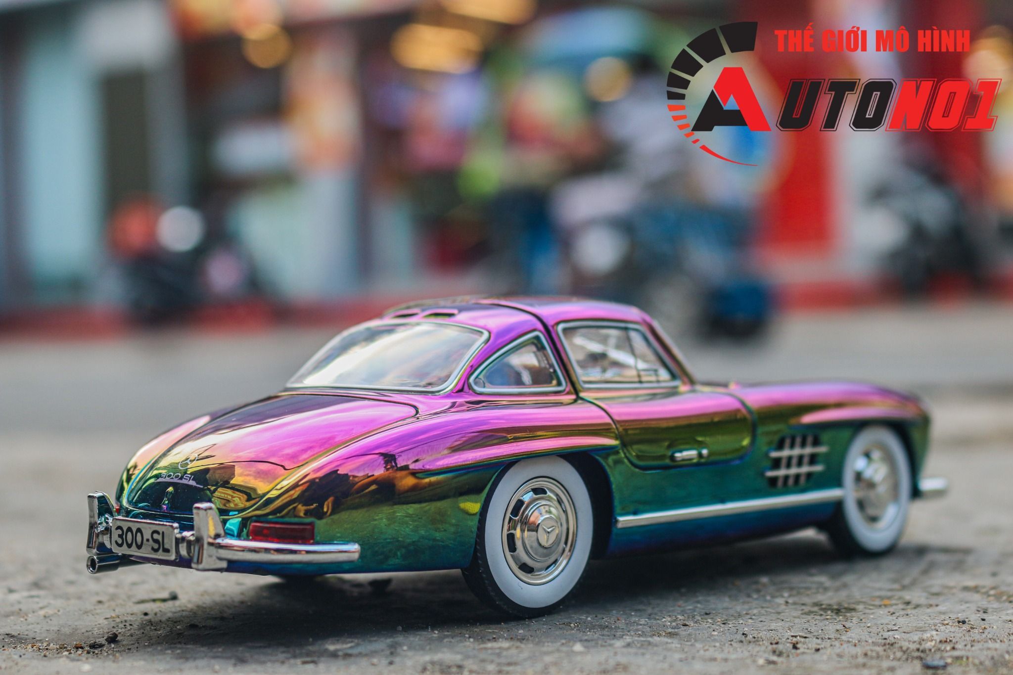 Mô hình xe Mercedes - Benz 300SL full open - có âm thanh - đèn - đánh lái tỉ lệ 1:24 Jinlifiang OT24023