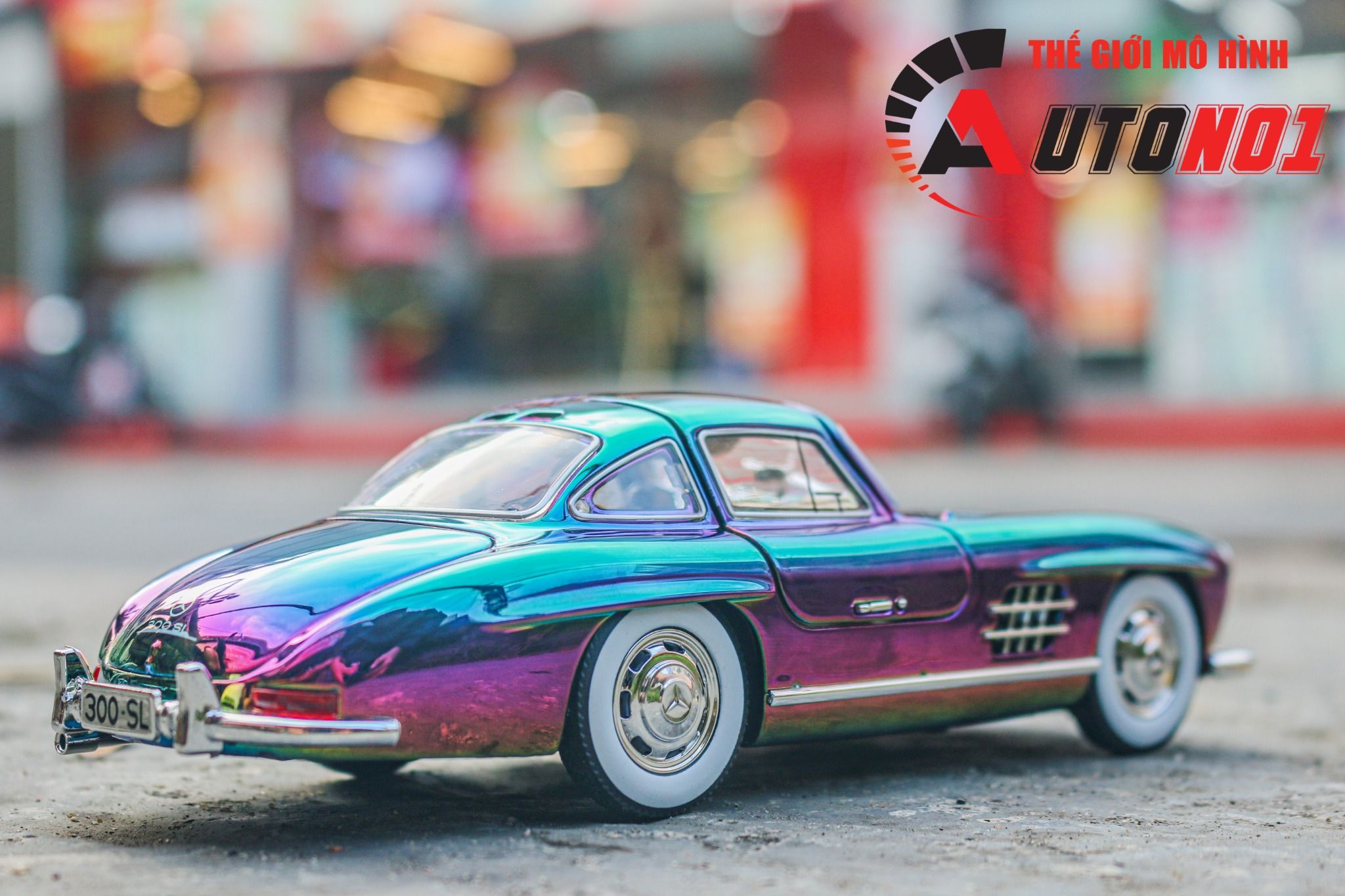 Mô hình xe Mercedes - Benz 300SL full open - có âm thanh - đèn - đánh lái tỉ lệ 1:24 Jinlifiang OT24023