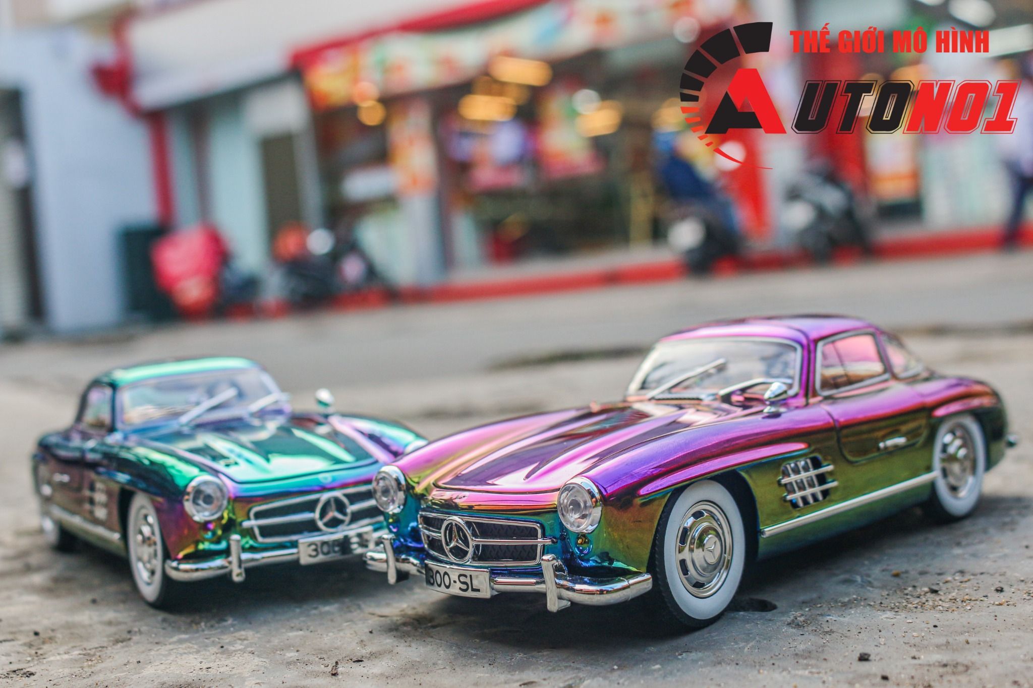 Mô hình xe Mercedes - Benz 300SL full open - có âm thanh - đèn - đánh lái tỉ lệ 1:24 Jinlifiang OT24023
