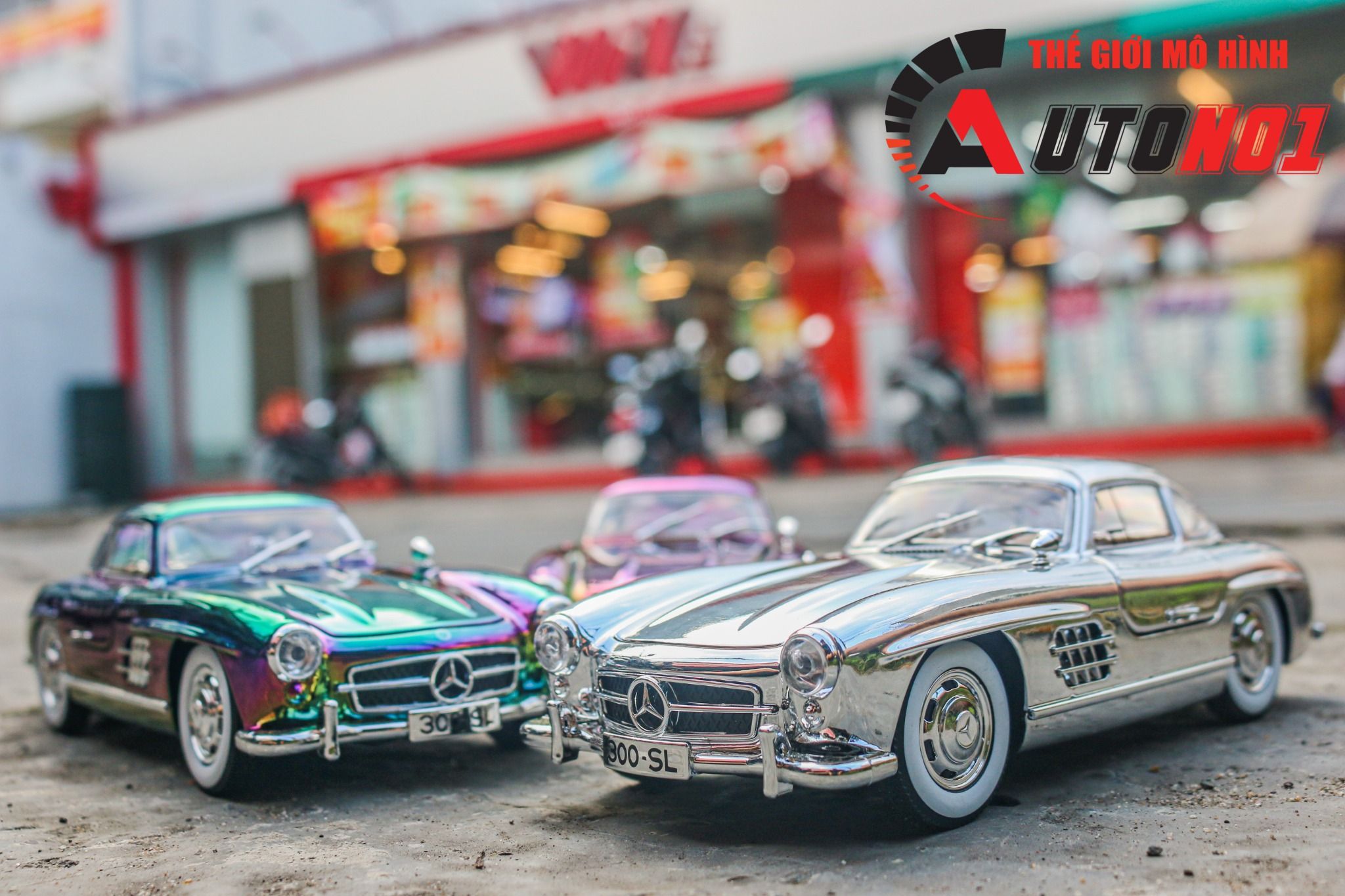 Mô hình xe Mercedes - Benz 300SL full open - có âm thanh - đèn - đánh lái tỉ lệ 1:24 Jinlifiang OT24023