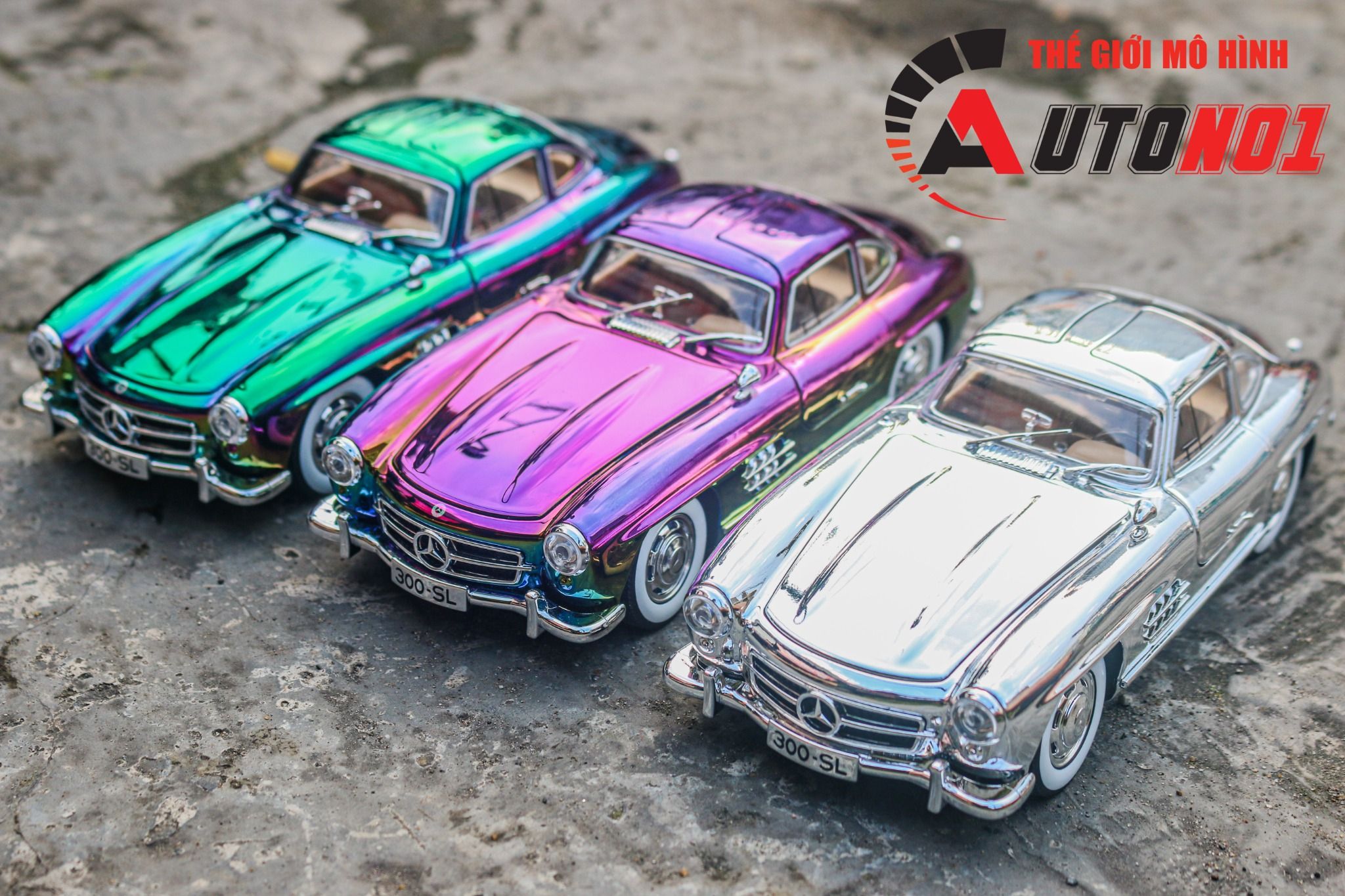 Mô hình xe Mercedes - Benz 300SL full open - có âm thanh - đèn - đánh lái tỉ lệ 1:24 Jinlifiang OT24023