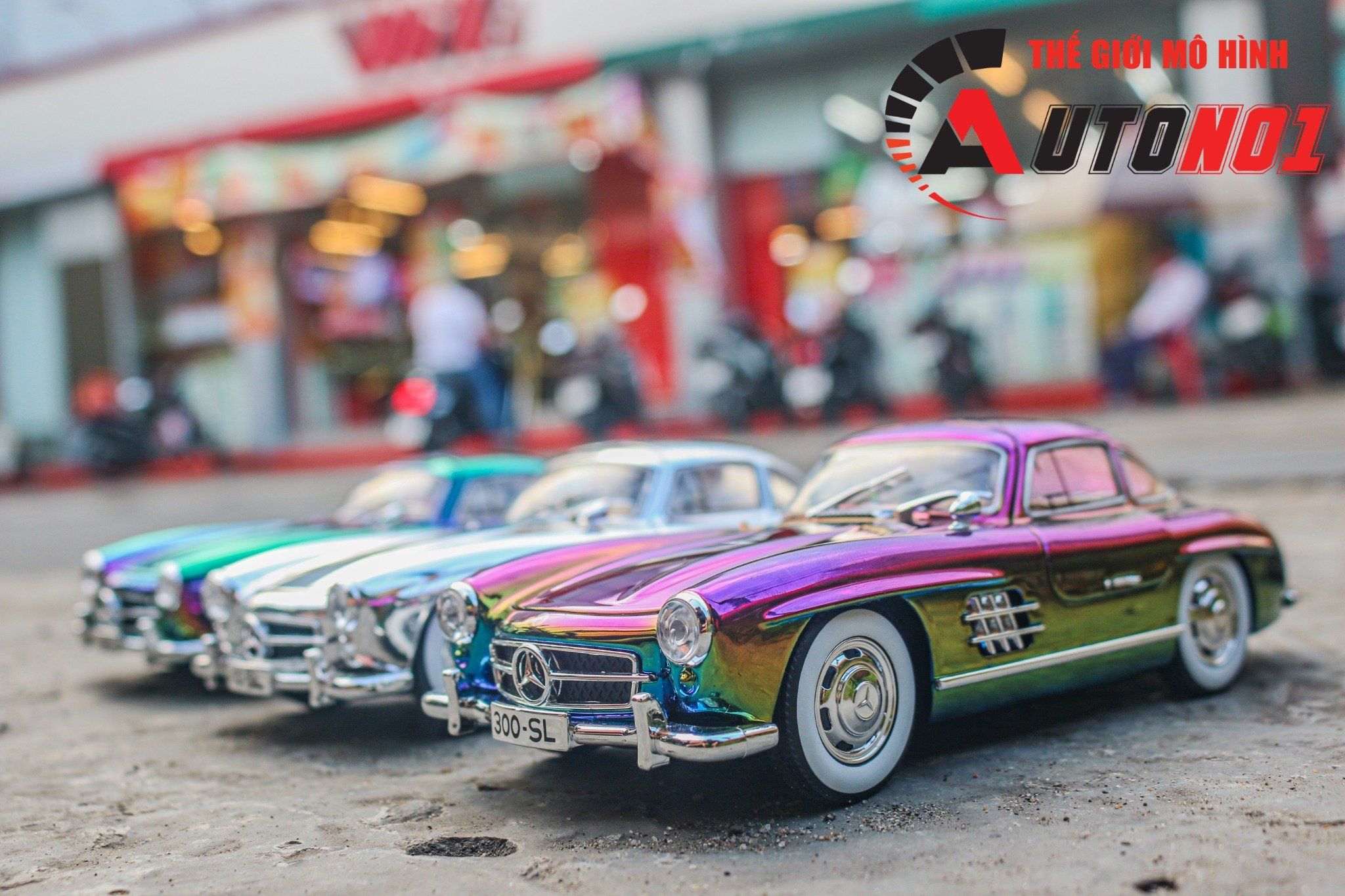 Mô hình xe Mercedes - Benz 300SL full open - có âm thanh - đèn - đánh lái tỉ lệ 1:24 Jinlifiang OT24023