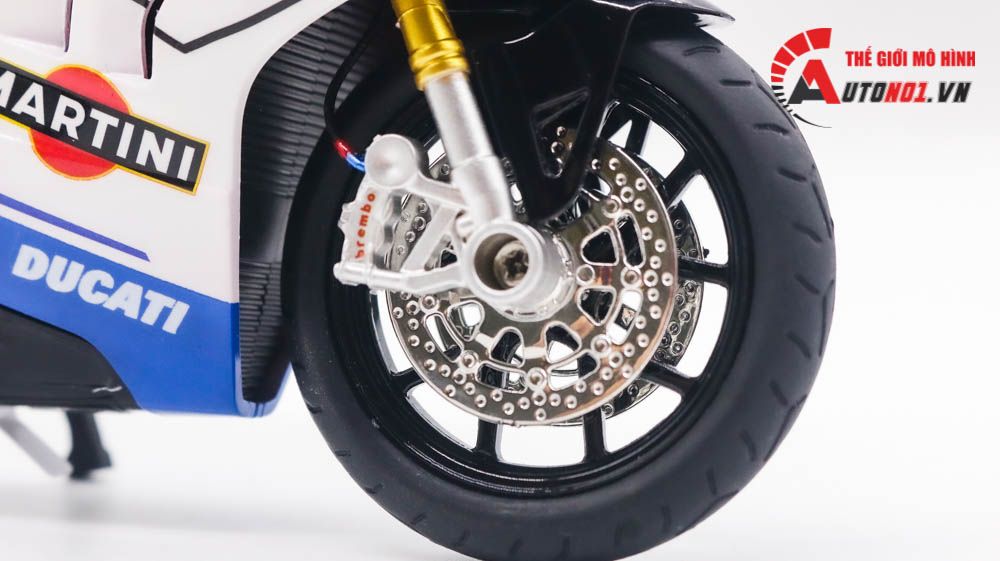 Mô hình xe độ Ducati Panigale V4 Martini Tỉ Lệ 1:12 Autono1 Maisto D222L