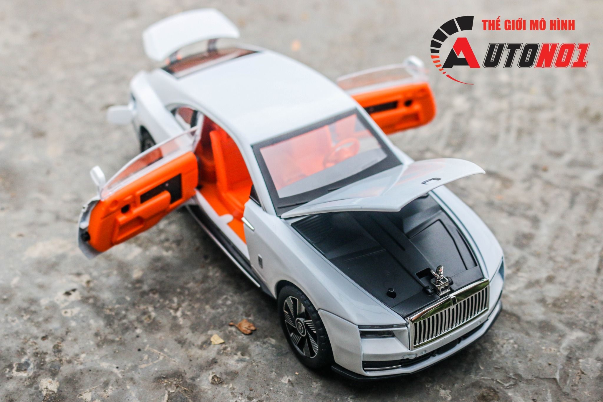Mô hình xe Rolls Royce Spectre full open - bầu trời sao - full kính tỉ lệ 1:24 JinliFang OT24040