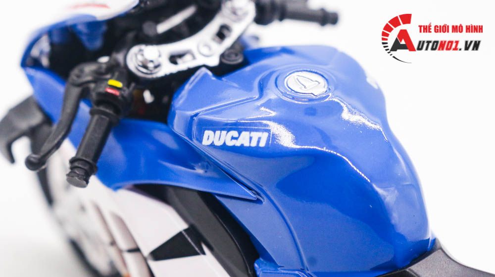 Mô hình xe độ Ducati Panigale V4 Martini Tỉ Lệ 1:12 Autono1 Maisto D222L