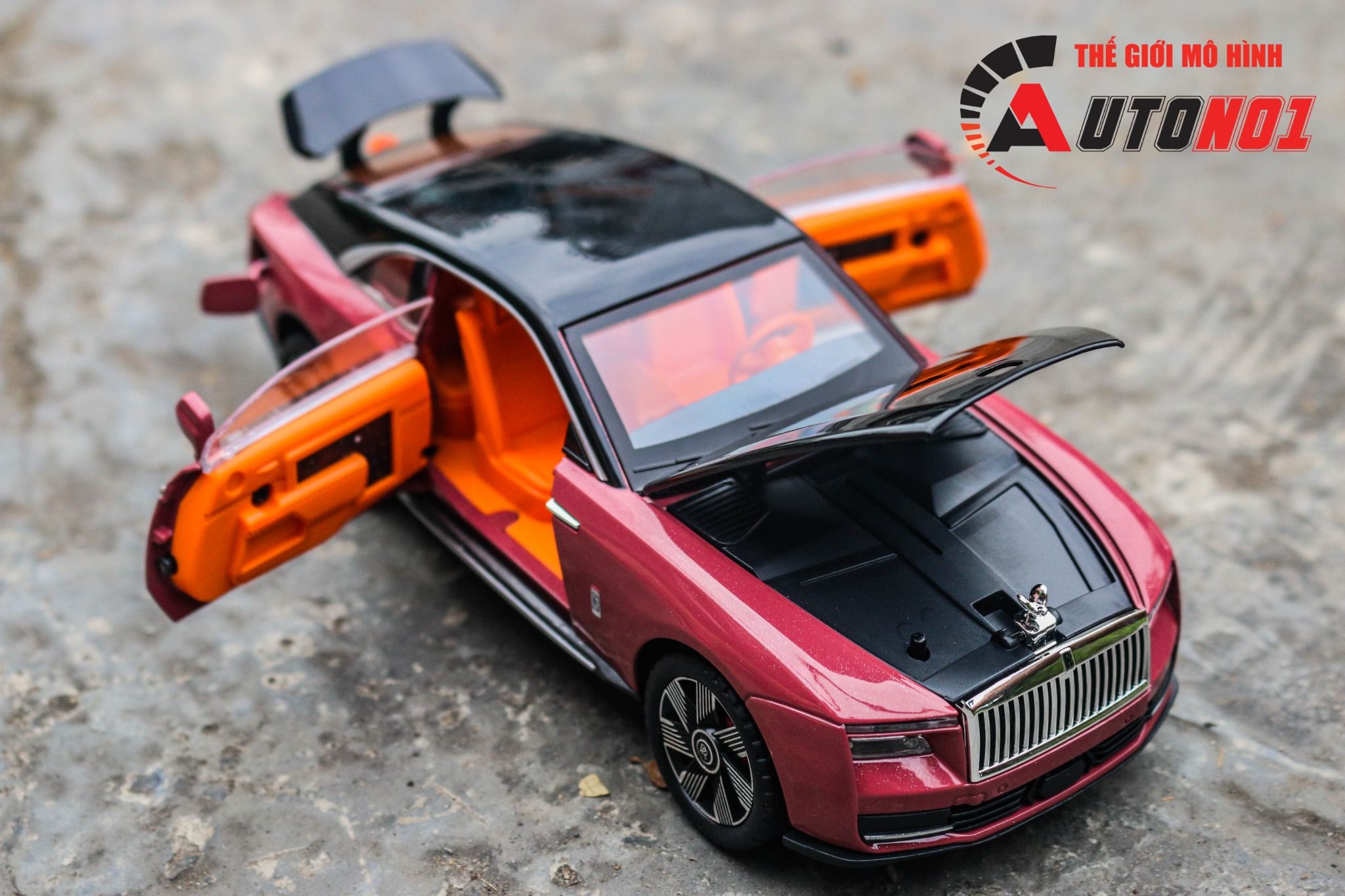 Mô hình xe Rolls Royce Spectre full open - bầu trời sao - full kính tỉ lệ 1:24 JinliFang OT24040