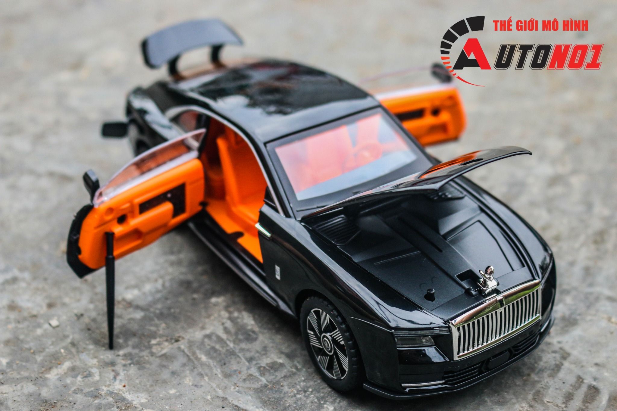 Mô hình xe Rolls Royce Spectre full open - bầu trời sao - full kính tỉ lệ 1:24 JinliFang OT24040