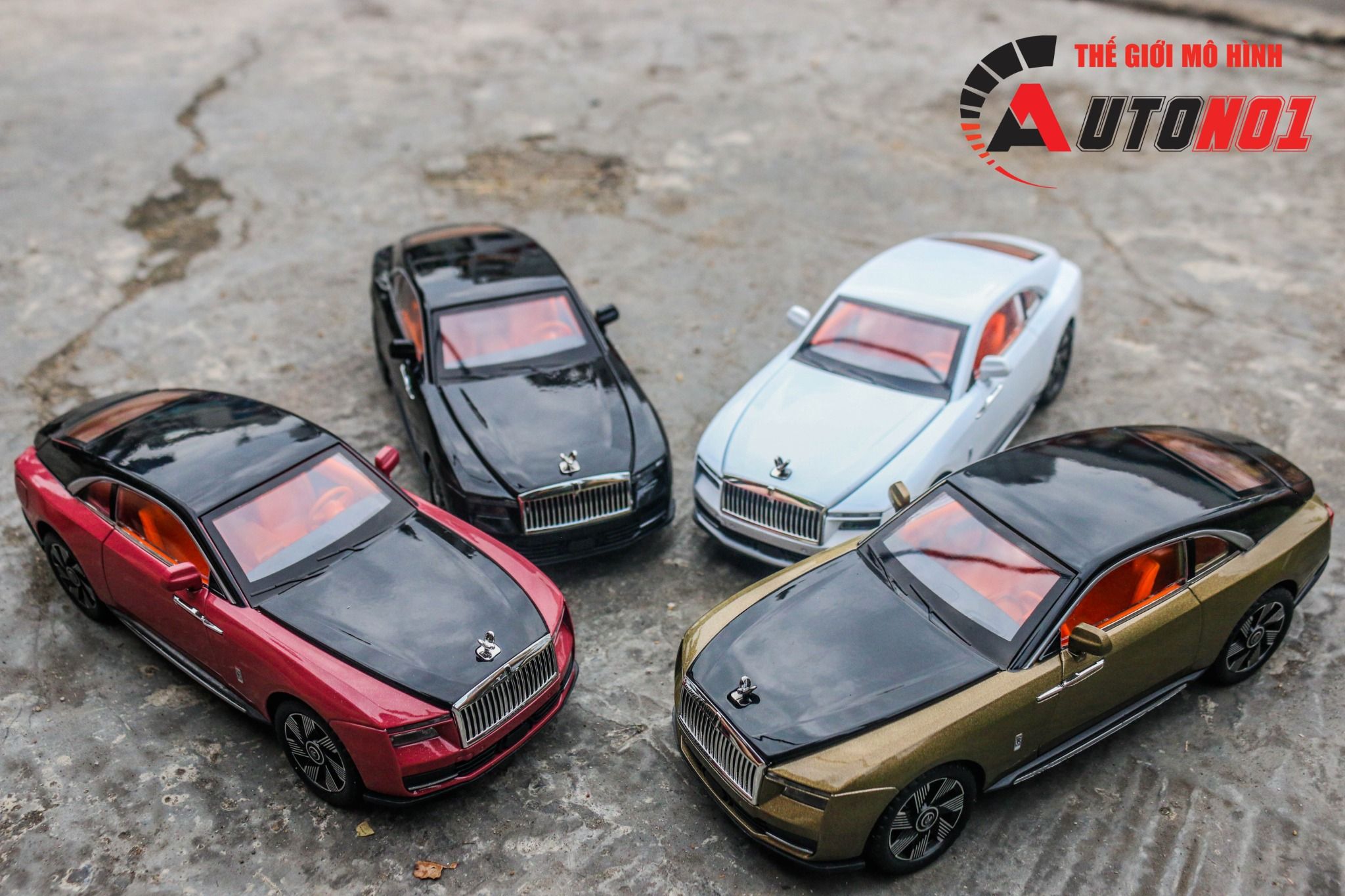 Mô hình xe Rolls Royce Spectre full open - bầu trời sao - full kính tỉ lệ 1:24 JinliFang OT24040