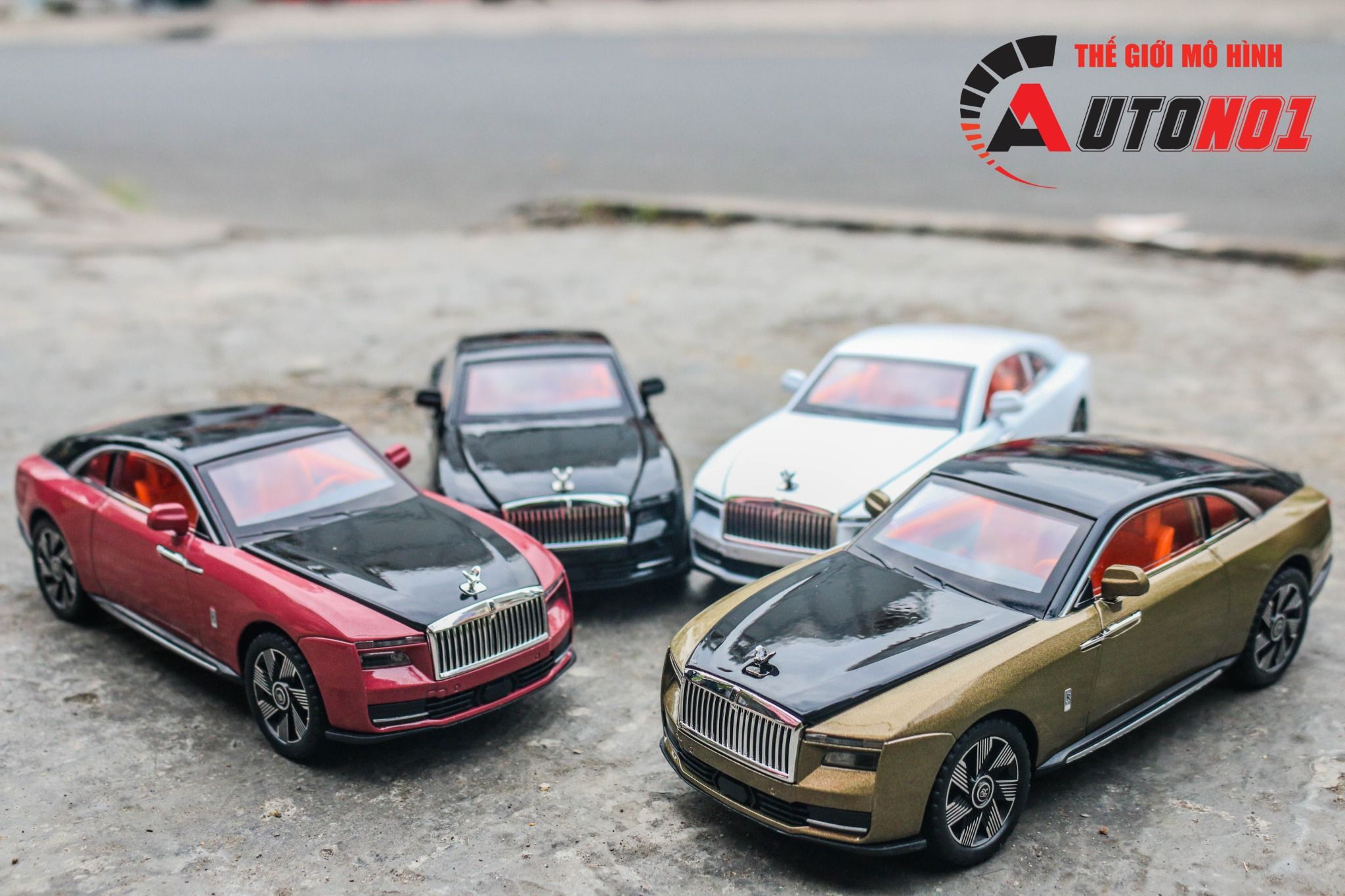 Mô hình xe Rolls Royce Spectre full open - bầu trời sao - full kính tỉ lệ 1:24 JinliFang OT24040