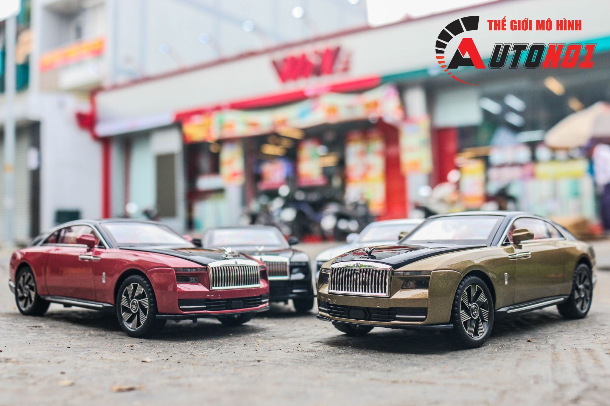 Mô hình xe Rolls Royce Spectre full open - bầu trời sao - full kính tỉ lệ 1:24 JinliFang OT24040