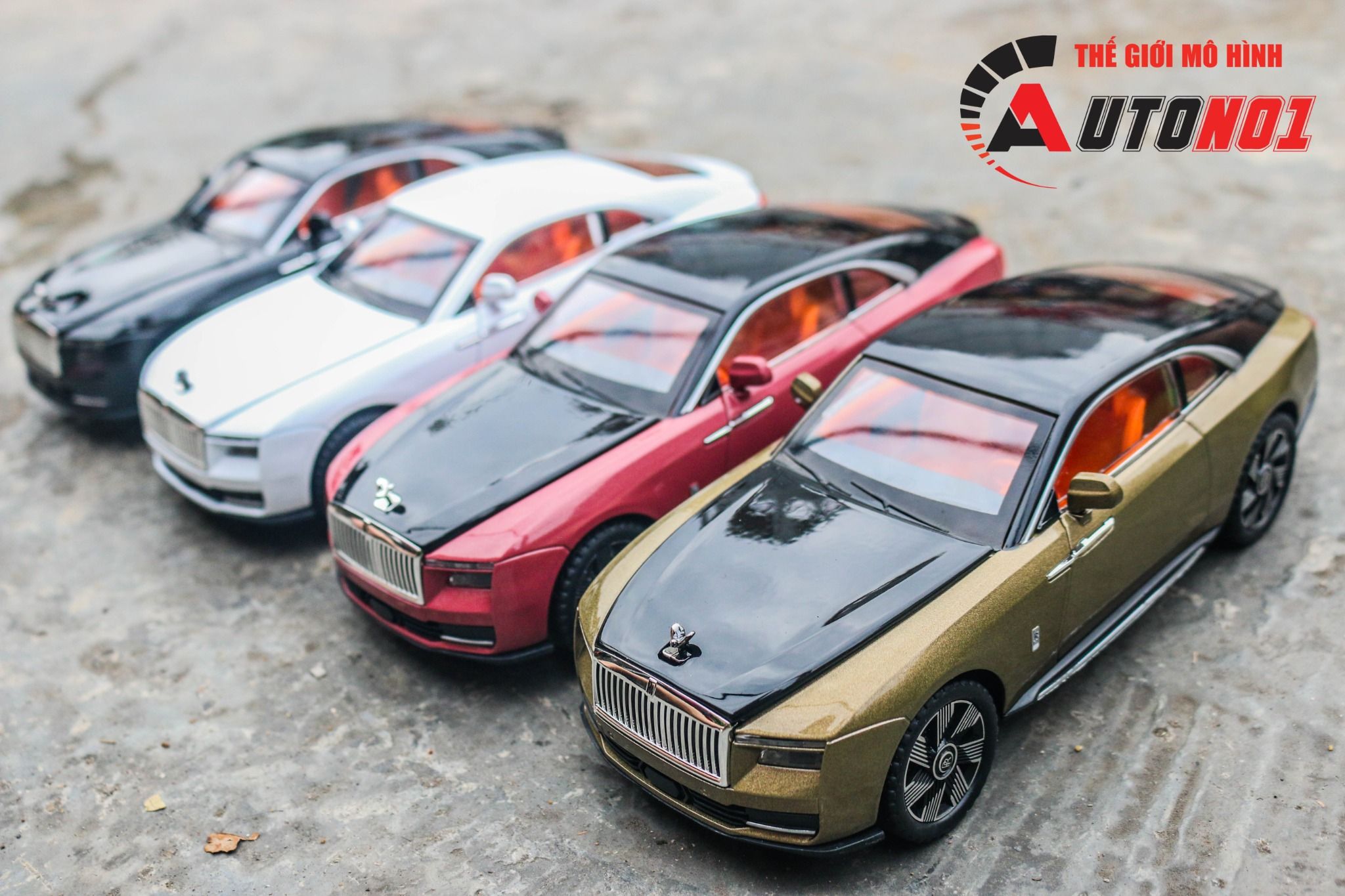 Mô hình xe Rolls Royce Spectre full open - bầu trời sao - full kính tỉ lệ 1:24 JinliFang OT24040