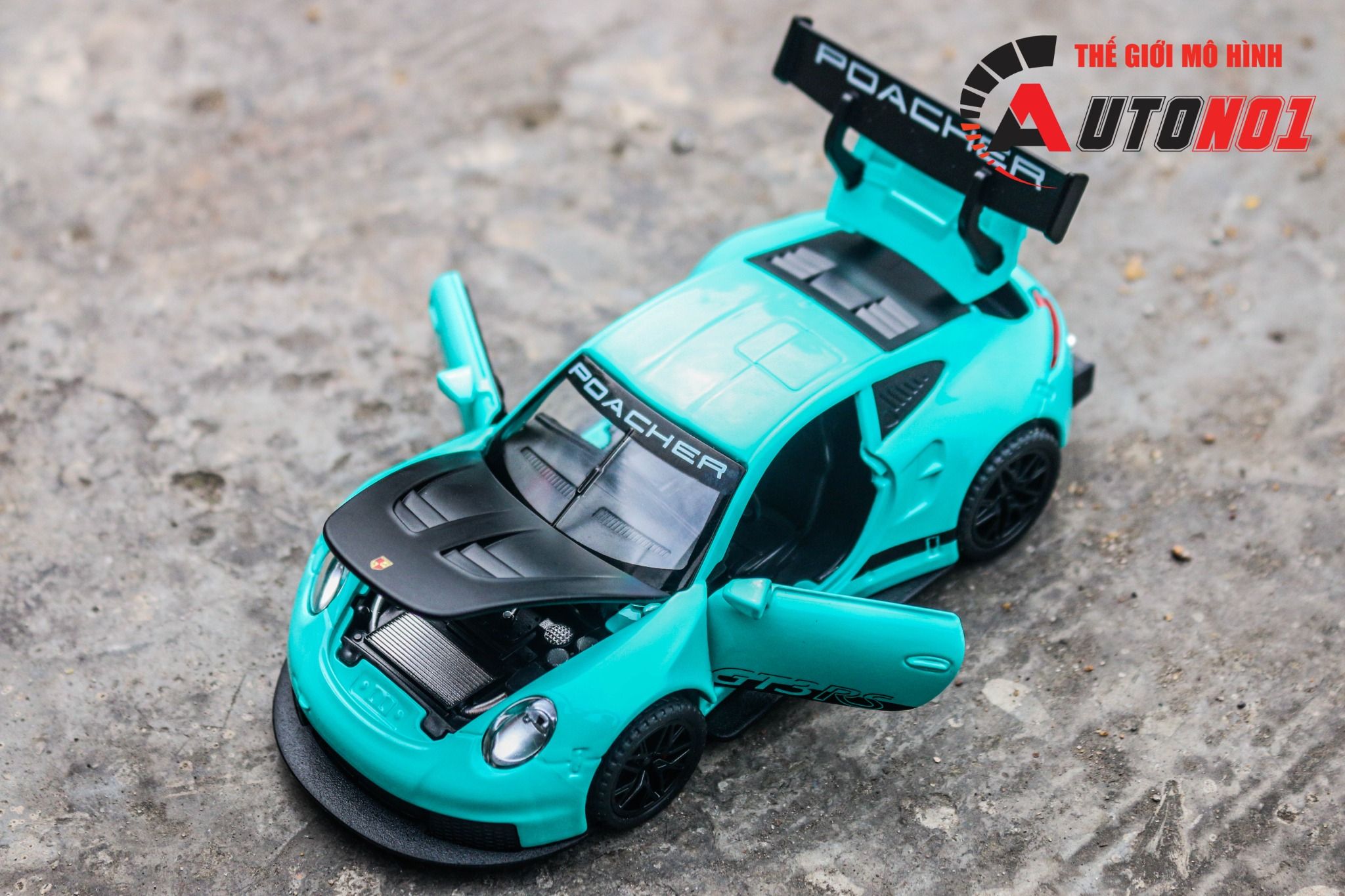 Mô hình xe Porsche GT3 RS full open - có đèn - âm thanh tỉ lệ 1:32 Alloy Model OT32006