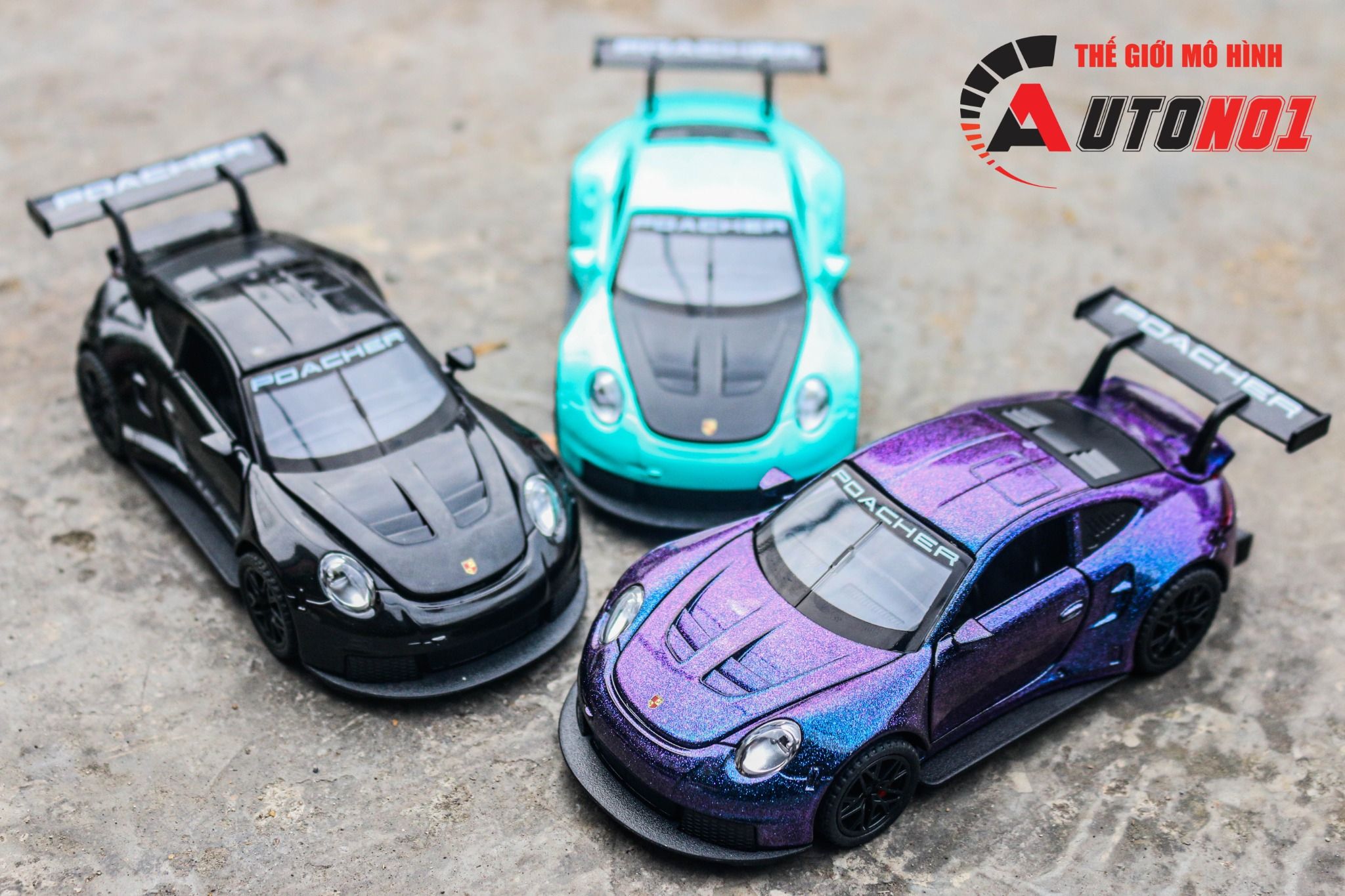 Mô hình xe Porsche GT3 RS full open - có đèn - âm thanh tỉ lệ 1:32 Alloy Model OT32006