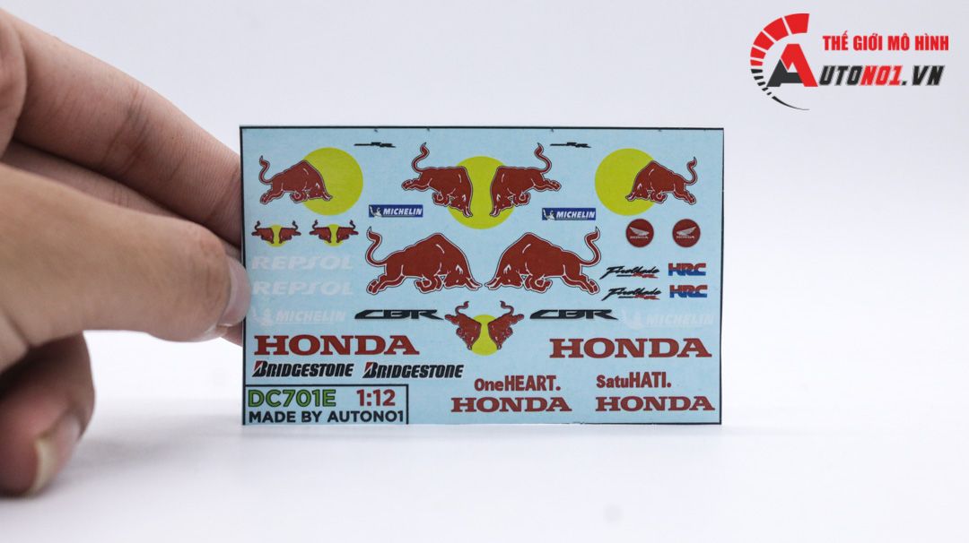 Decal nước cho Honda Redbull CBR 1000rrr Fireblade hrc dán mọi nền màu cho xe mô hình tỉ lệ 1:12 DC701E