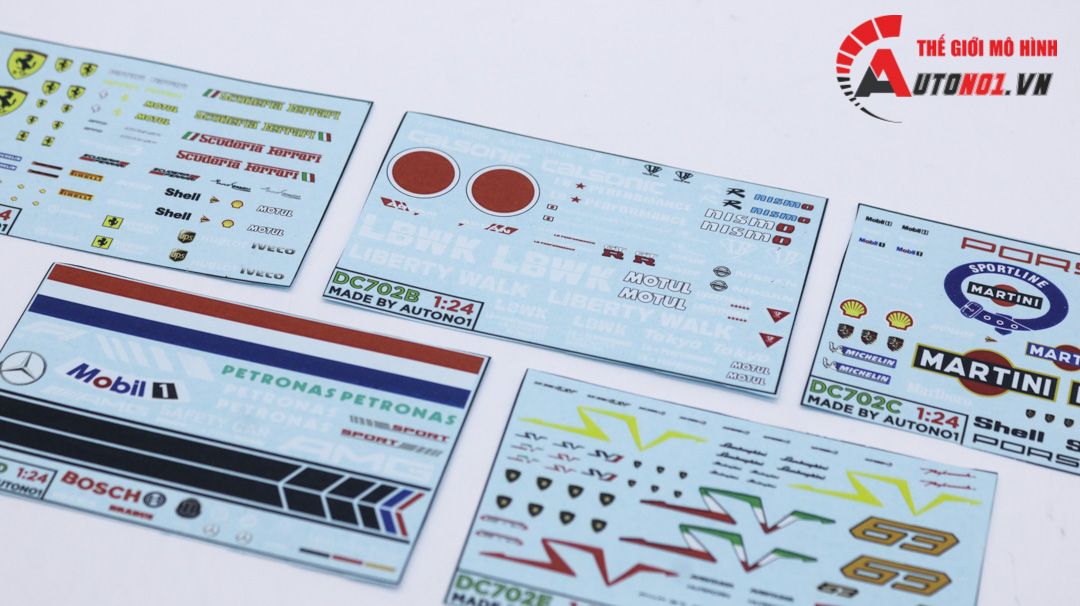 Decal nước trang trí xe Nissan GTR LBWK Liberty Walk Calsonic Nismo dán mọi nền màu cho xe mô hình tỉ lệ 1:24 DC702B