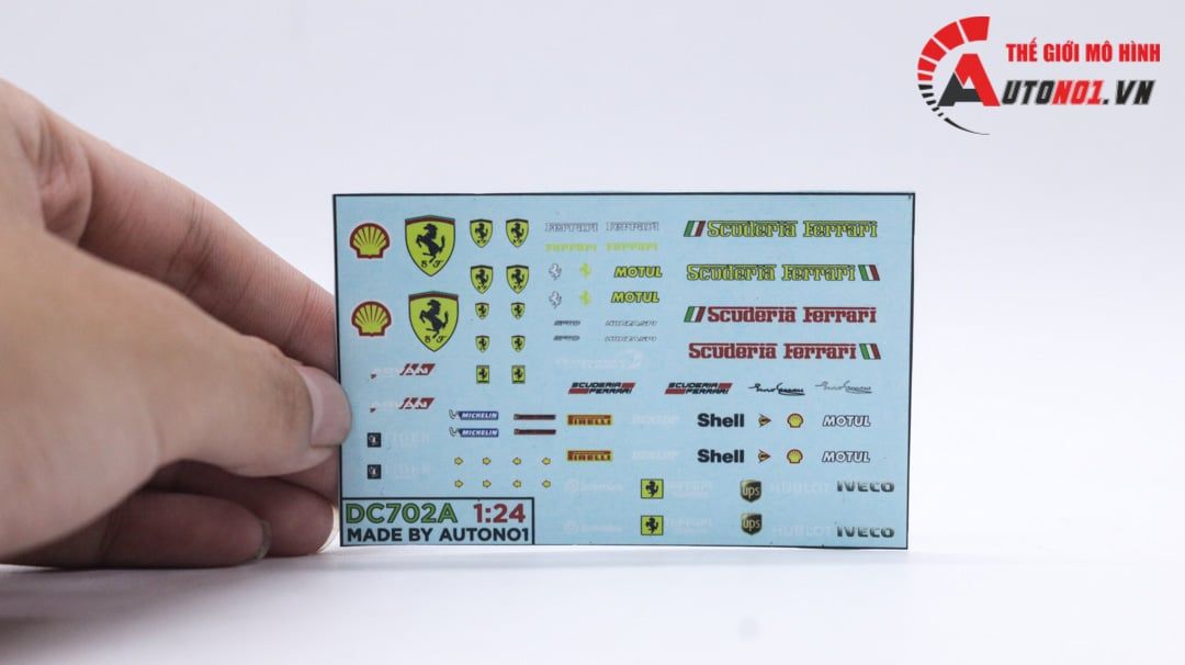 Decal nước trang trí xe Ferrari racing Sf90 Monza Scuderia Shell dán mọi nền màu cho xe mô hình tỉ lệ 1:24 DC702A