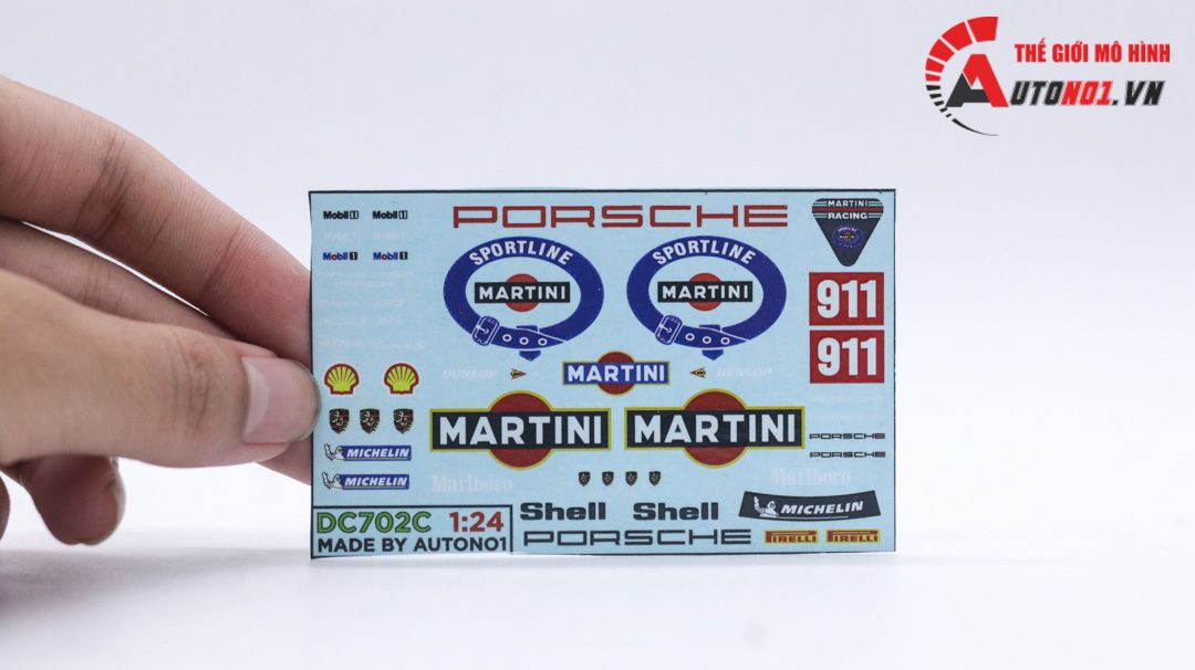 Decal nước trang trí xe Porsche Racing Shell 911 Michelin dán mọi nền màu cho xe mô hình tỉ lệ 1:24 DC702C