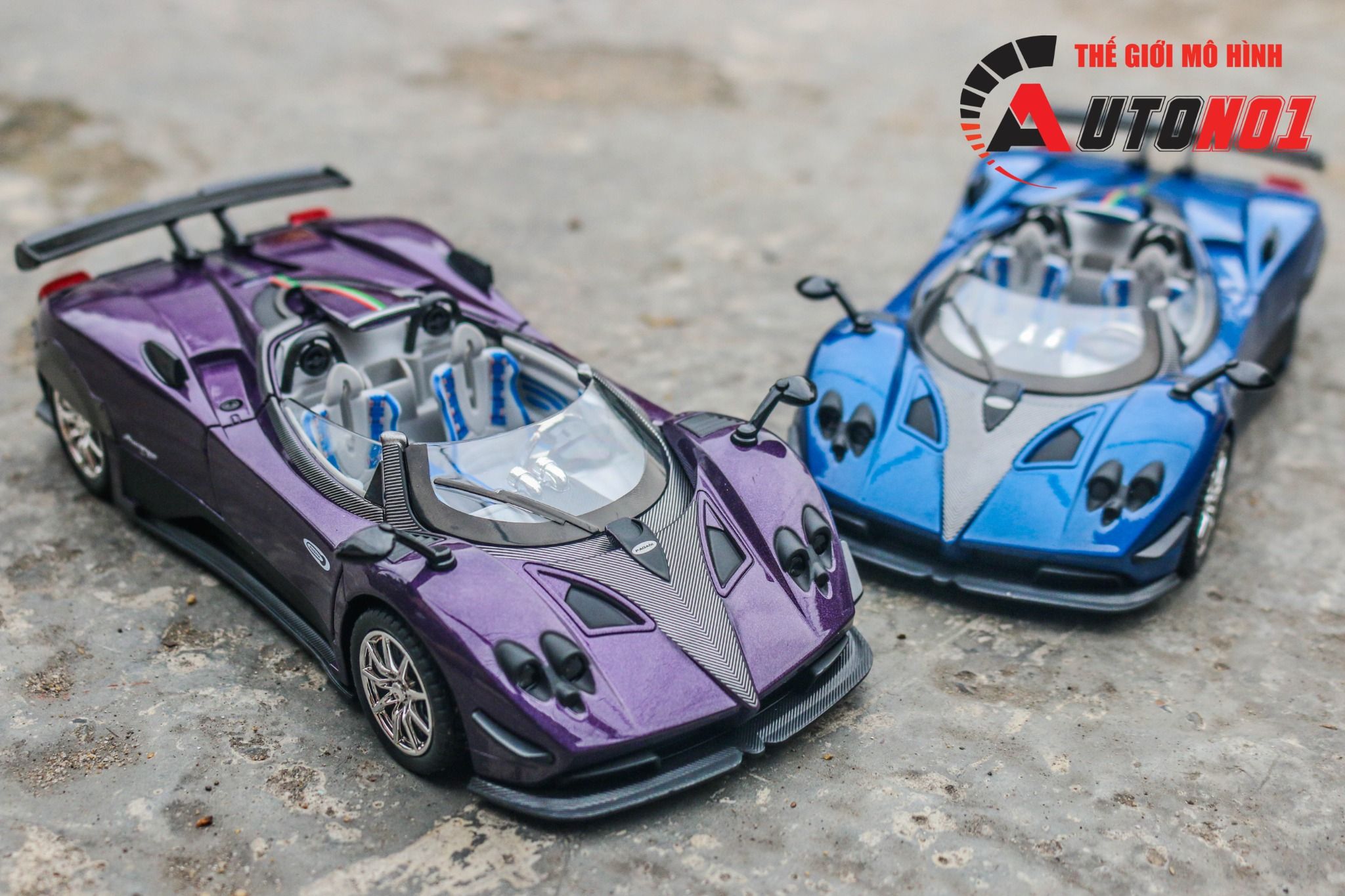 Mô hình xe Pagani Zonda HP Barchetta full open - full kính tỉ lệ 1:24 Newao OT24049