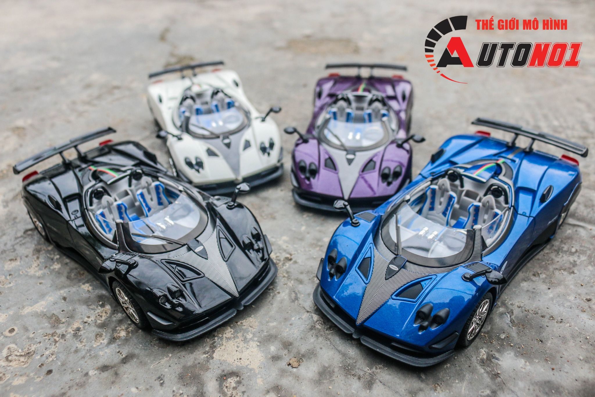 Mô hình xe Pagani Zonda HP Barchetta full open - full kính tỉ lệ 1:24 Newao OT24049