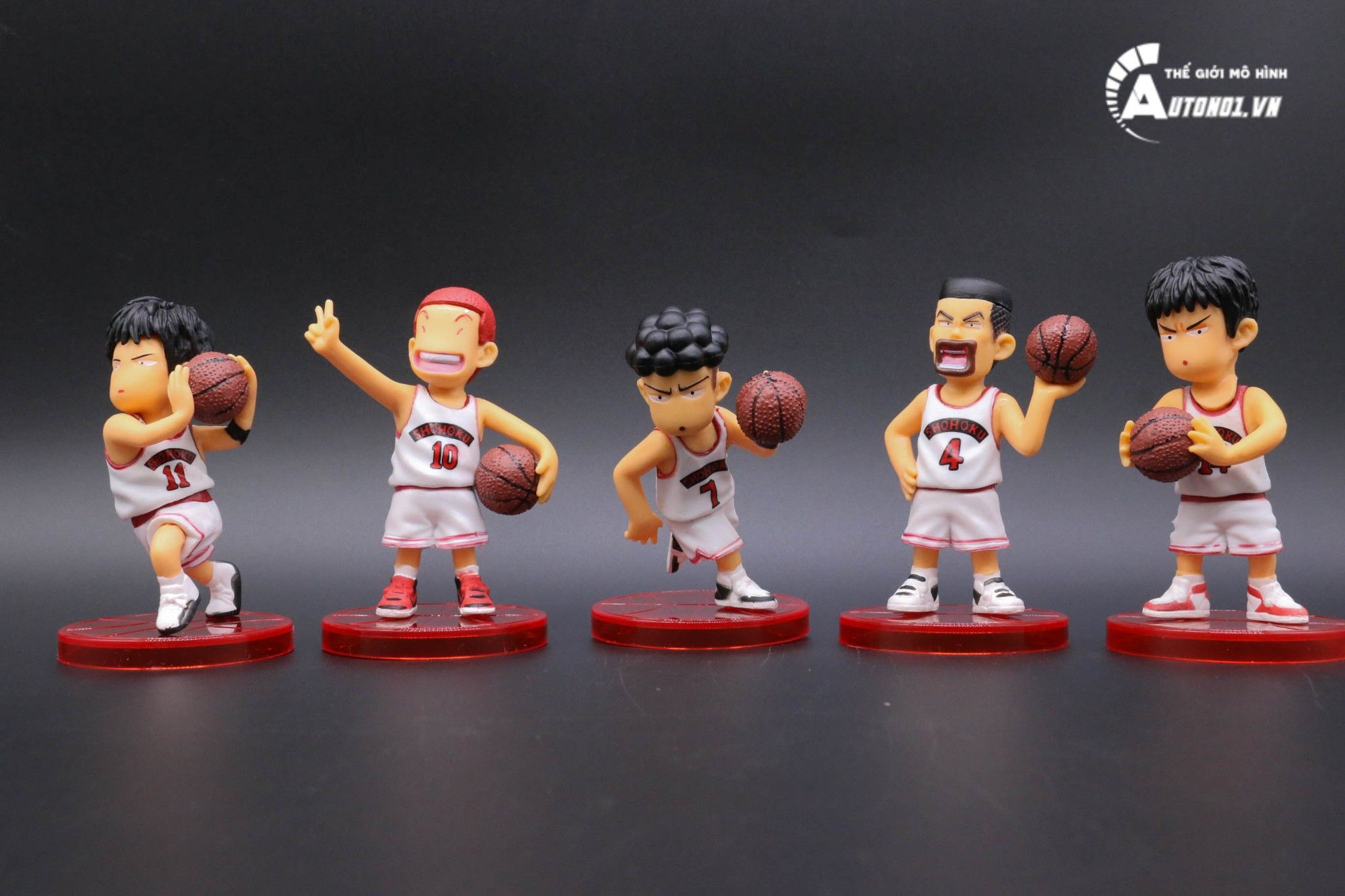  Mô hình nhân vật set 5 con Slam Dunks trắng không hộp 7.5cm FG256 