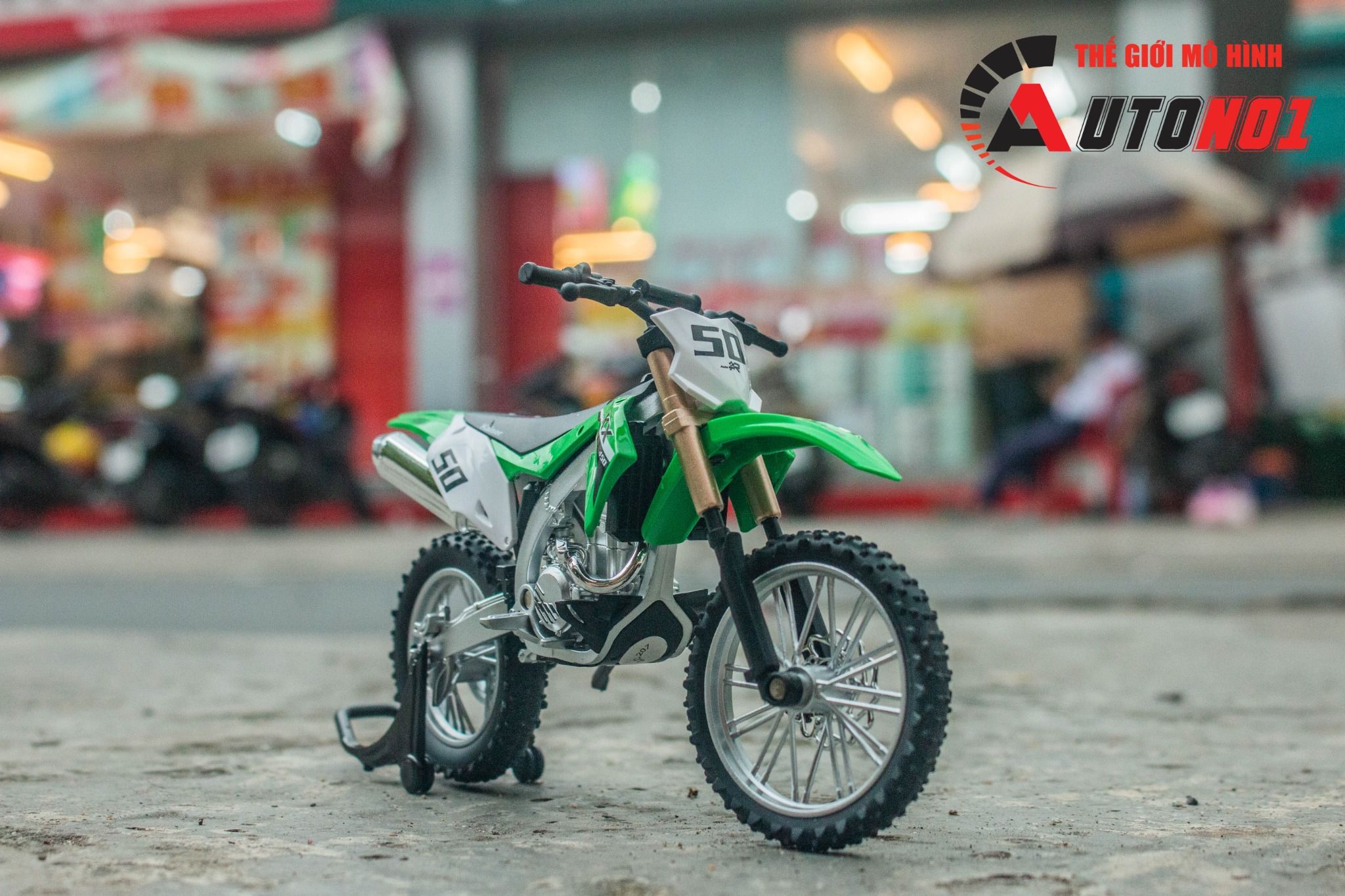 Mô hình xe cào cào Kawasaki KX450 tỉ lệ 1:12 Jiaye Model MT12007