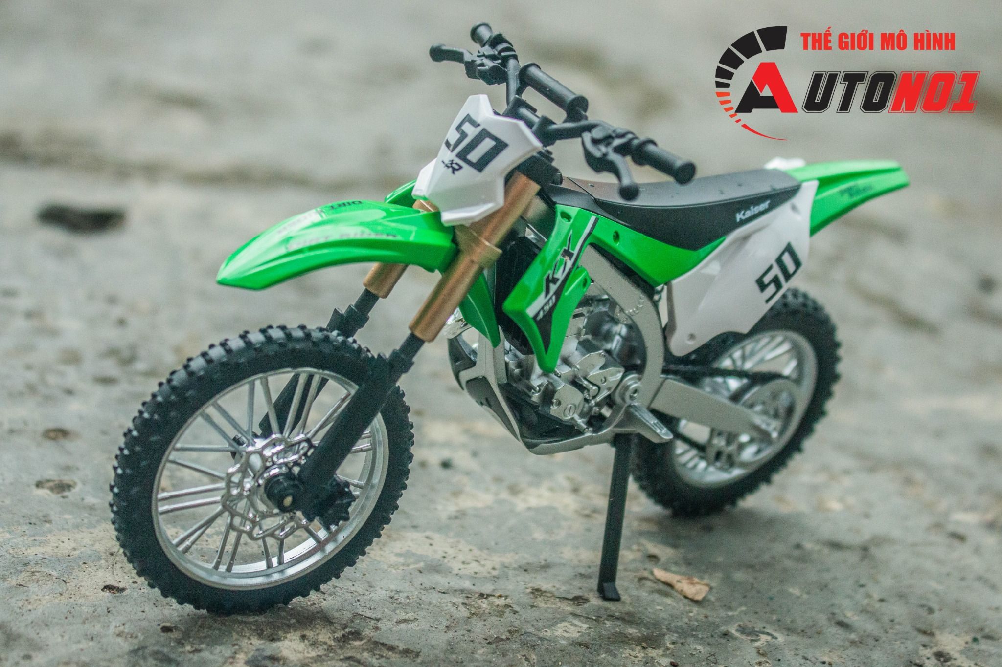 Mô hình xe cào cào Kawasaki KX450 tỉ lệ 1:12 Jiaye Model MT12007