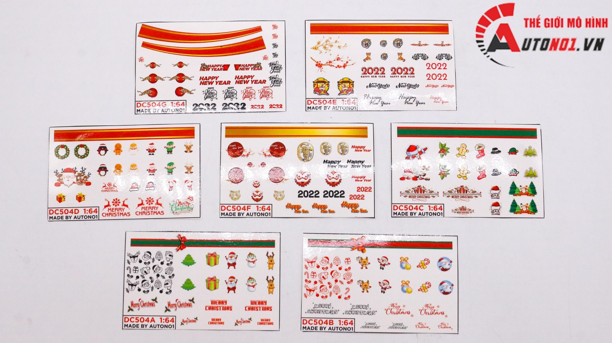  Decal nước Happy New Year 2022 Red 1:64 Autono1 DC504g 
