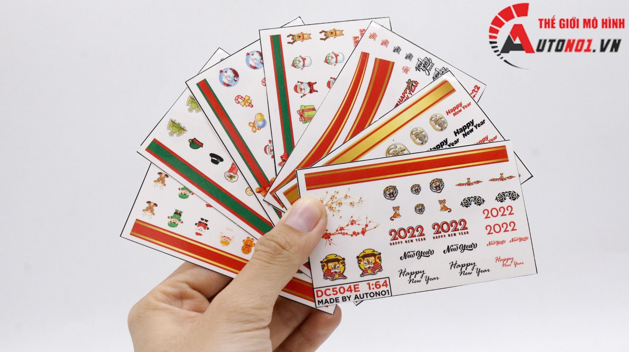  Decal nước Happy New Year 2022 Red 1:64 Autono1 DC504g 