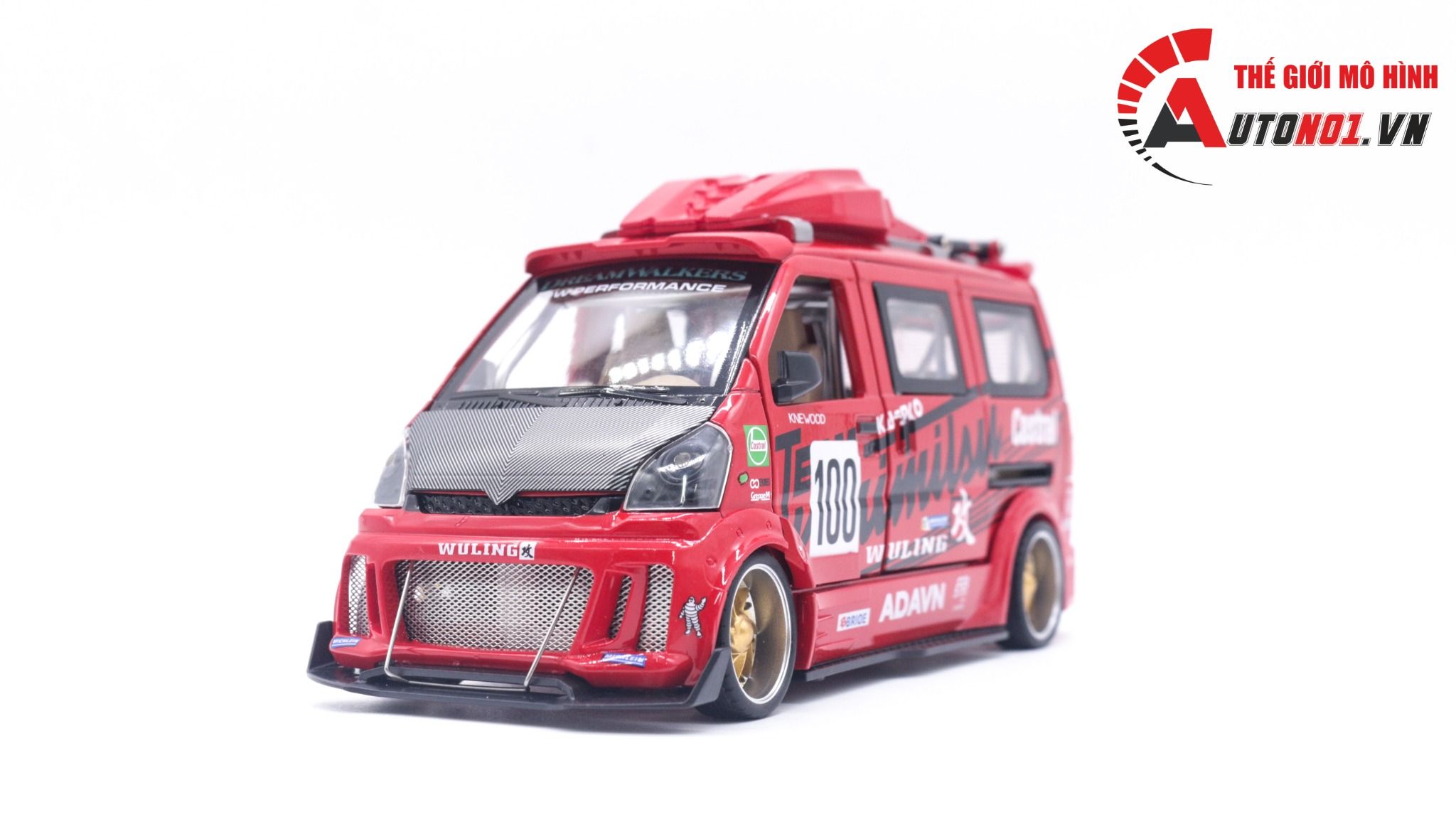 Mô hình xe Van phiên bản độ Wuling HongGuang 1:24 hộp xốp Jinlifang OT120