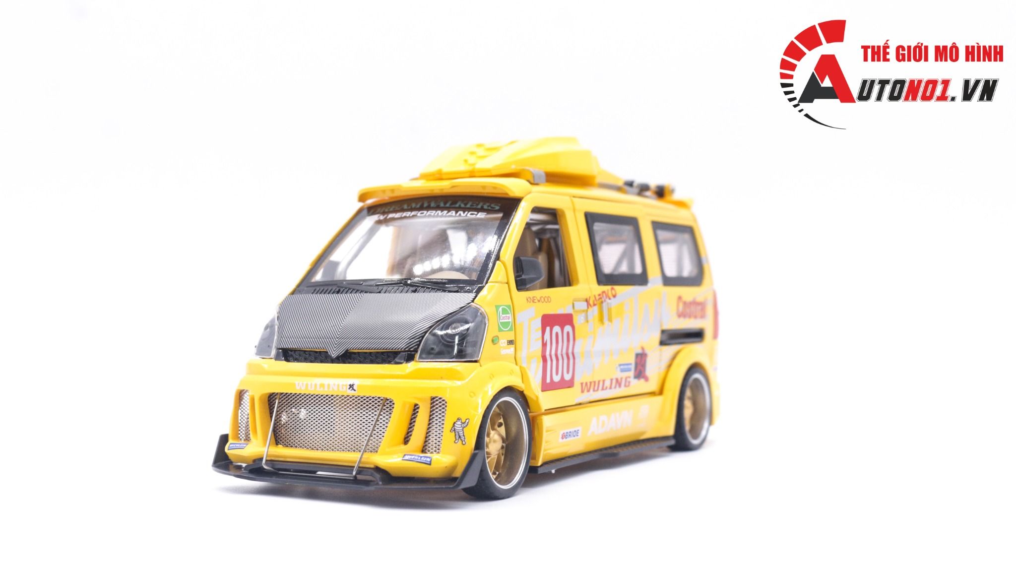 Mô hình xe Van phiên bản độ Wuling HongGuang 1:24 hộp xốp Jinlifang OT120