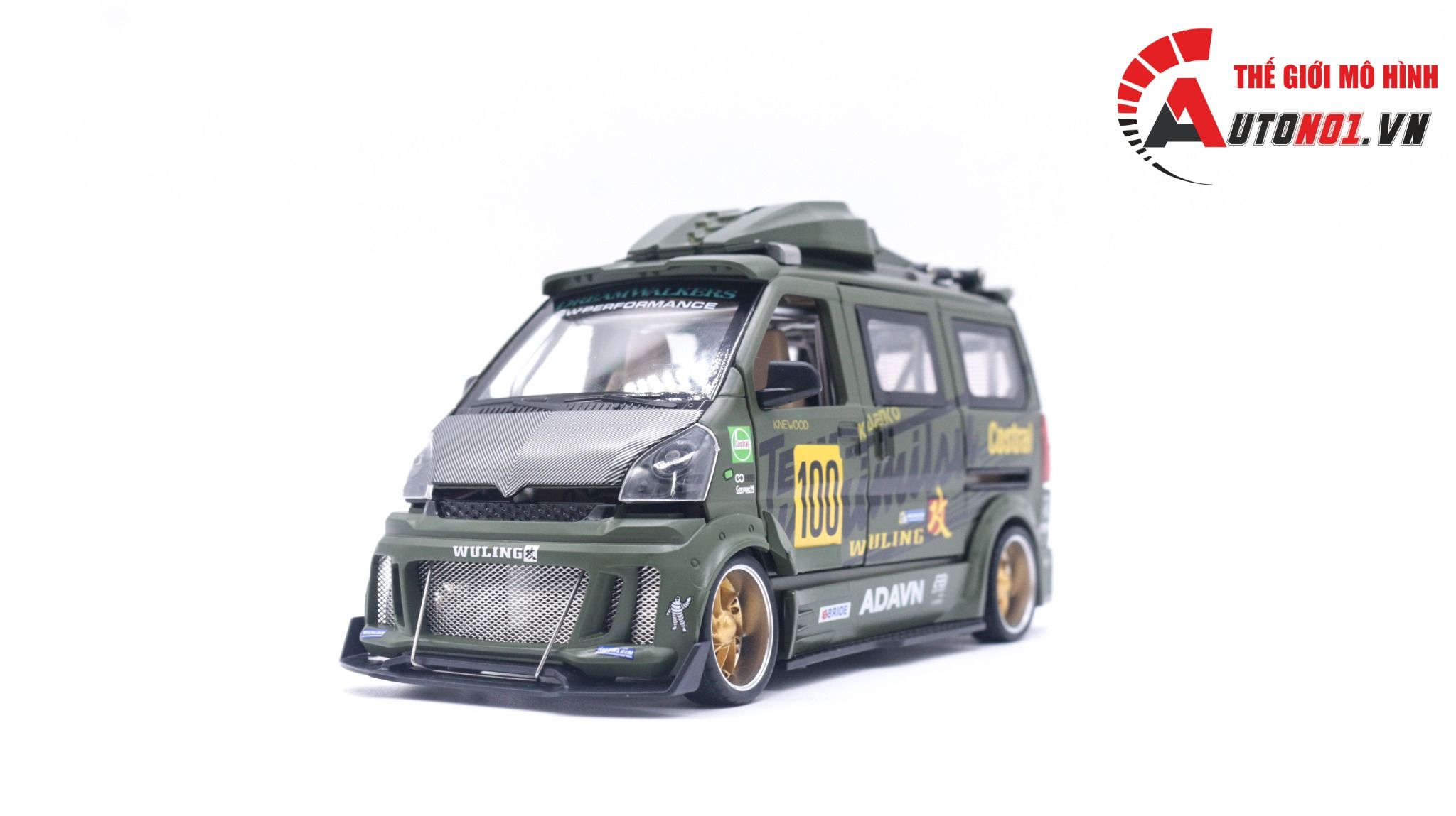 Mô hình xe Van phiên bản độ Wuling HongGuang 1:24 hộp xốp Jinlifang OT120