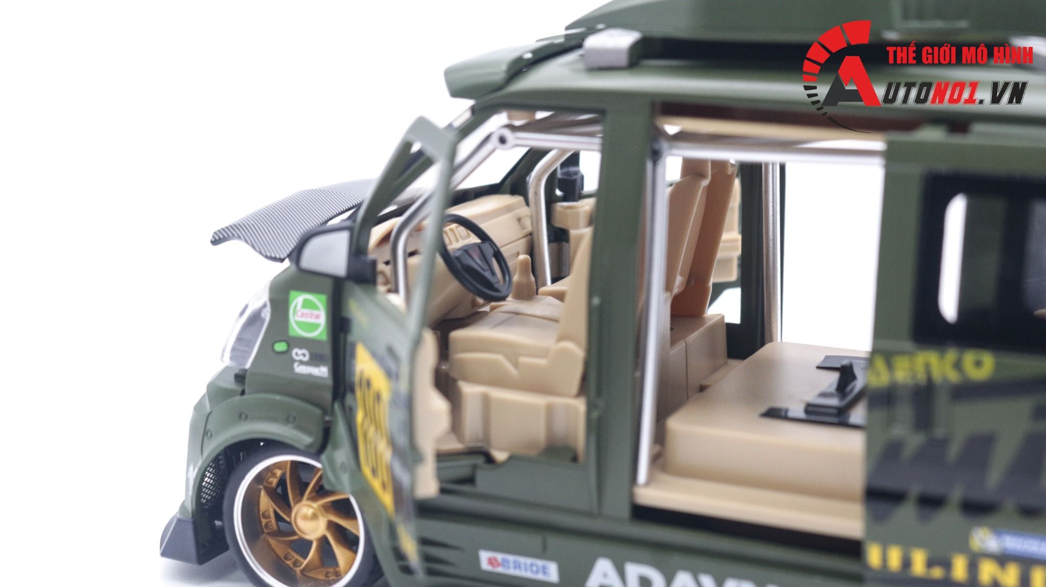 Mô hình xe Van phiên bản độ Wuling HongGuang 1:24 hộp xốp Jinlifang OT120