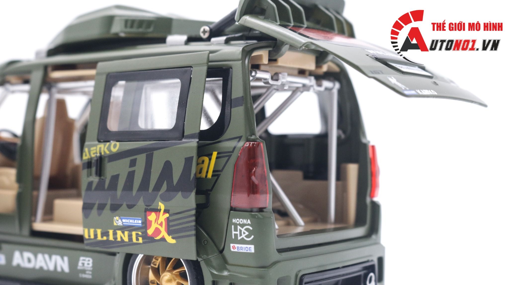 Mô hình xe Van phiên bản độ Wuling HongGuang 1:24 hộp xốp Jinlifang OT120