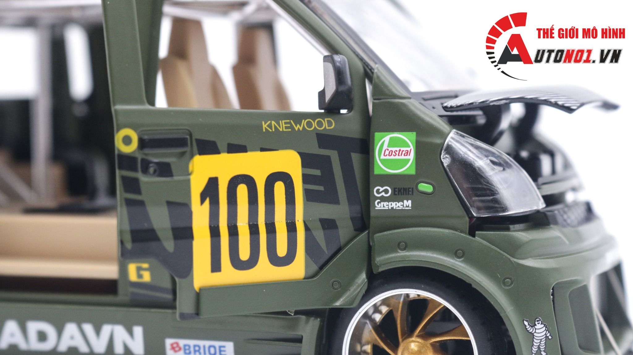 Mô hình xe Van phiên bản độ Wuling HongGuang 1:24 hộp xốp Jinlifang OT120