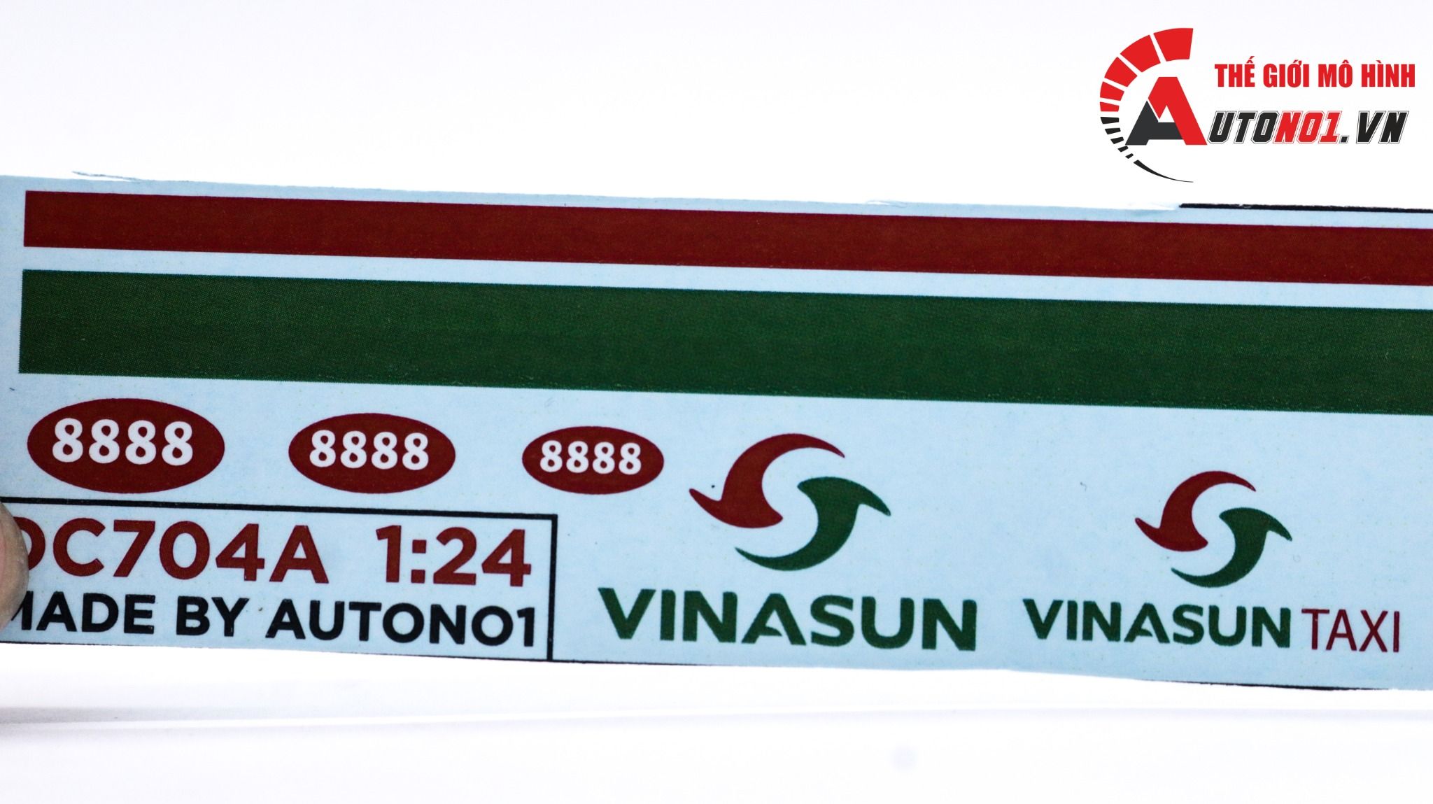  Decal nước cho xe dịch vụ - thương mại Vinasun taxi dán mọi nền màu cho xe mô hình tỉ lệ 1:24 DC704 