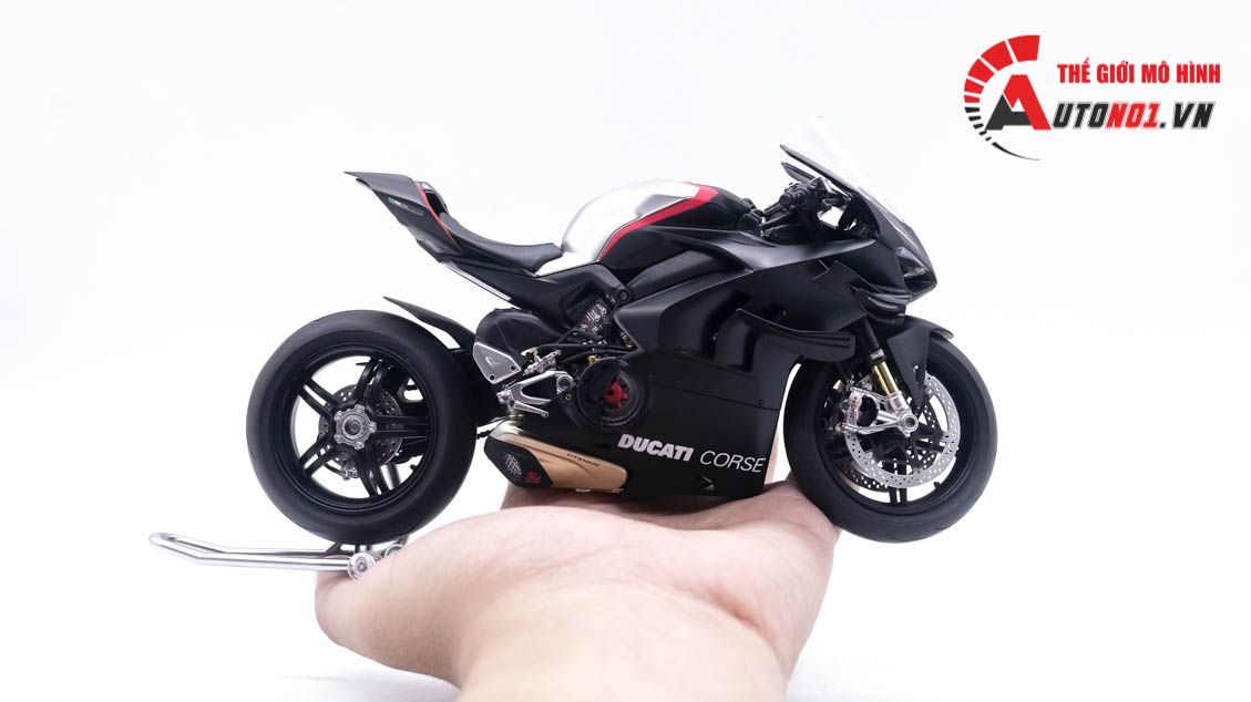  Mô hình xe cao cấp Ducati Superleggera V4 Corse black độ nồi khô tỉ lệ 1:12 Tamiya D234F 