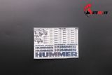 Decal kim loại Hummer H3 H2 H1 3741 1:18 DC025 