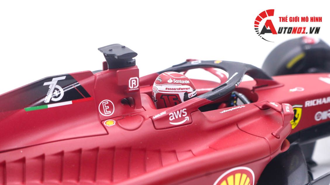 Mô hình xe đua F1-75 Ferrari Formula Racing 2022 tỉ lệ 1:18 Bburago 8115
