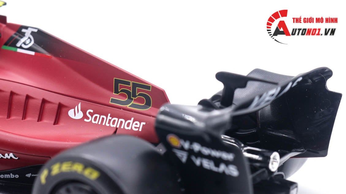 Mô hình xe đua F1-75 Ferrari Formula Racing 2022 tỉ lệ 1:18 Bburago 8115