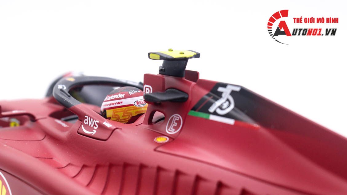 Mô hình xe đua F1-75 Ferrari Formula Racing 2022 tỉ lệ 1:18 Bburago 8115
